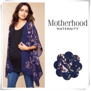 Motherhood Maternity Navy & Pink Floral Kimono (One Size)